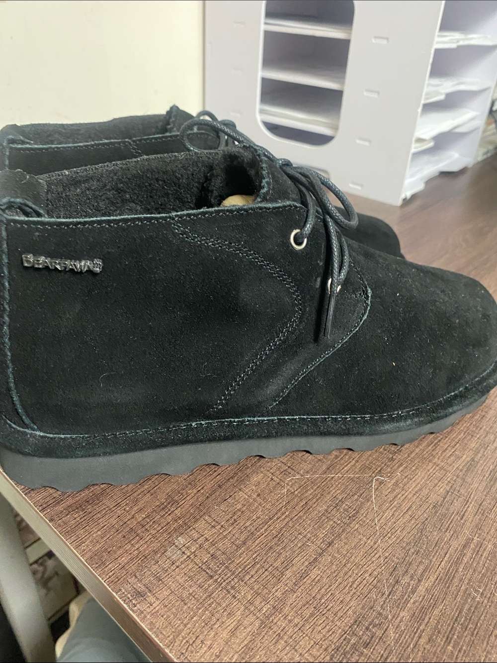 BearPaw women’s Black Suede Lace-Up Chukka Boots